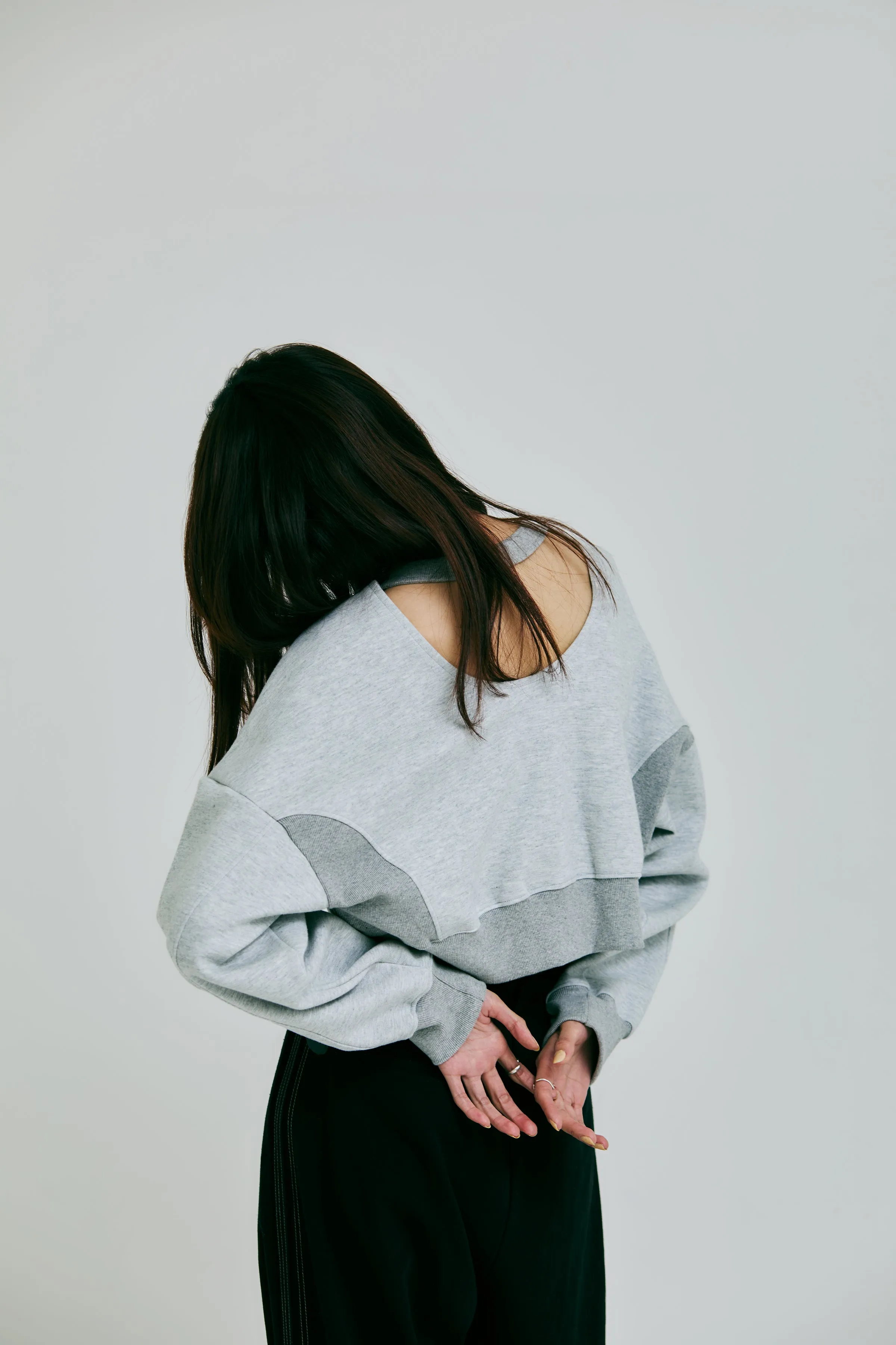 cropped sweat pullover