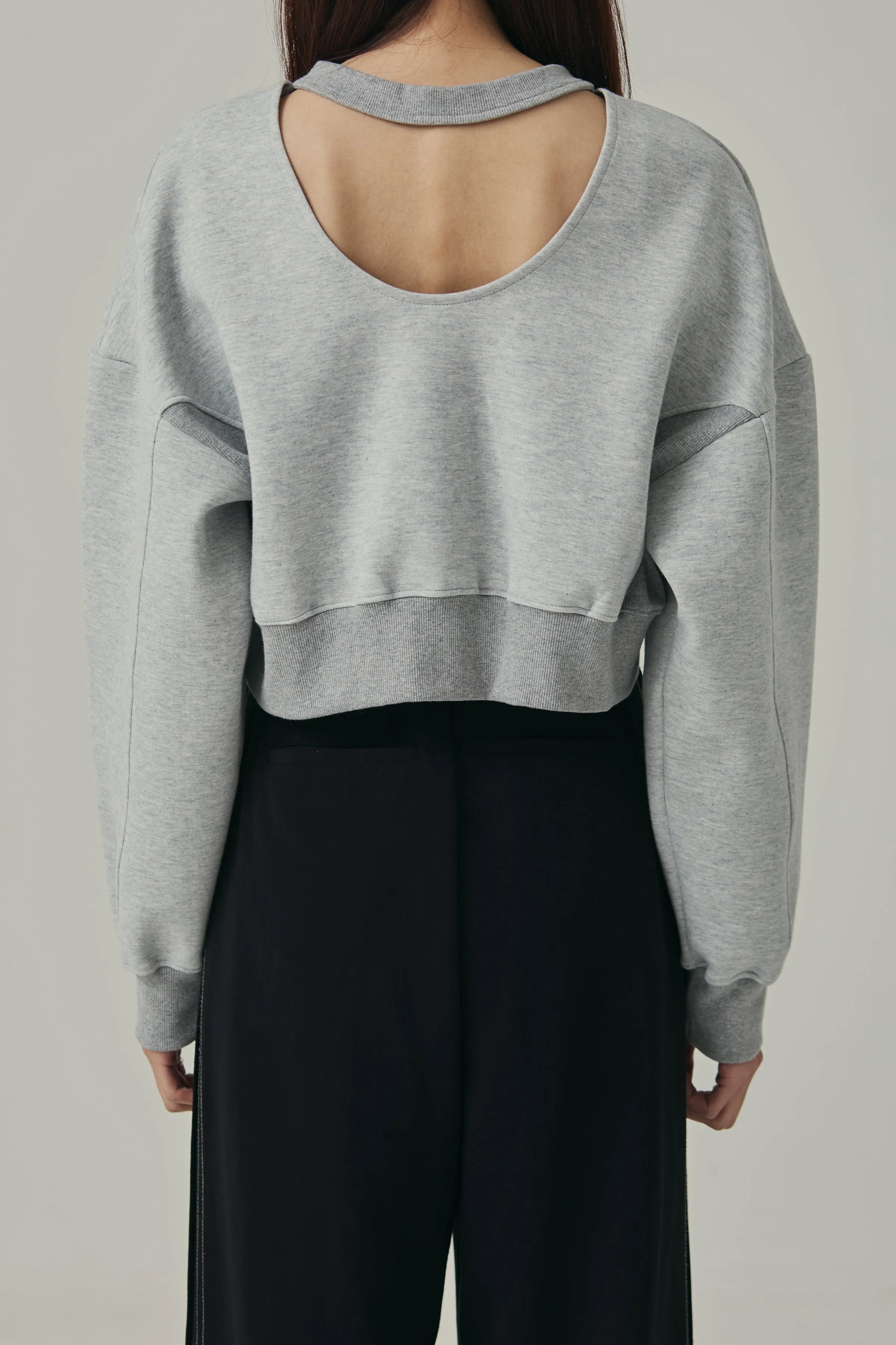 cropped sweat pullover