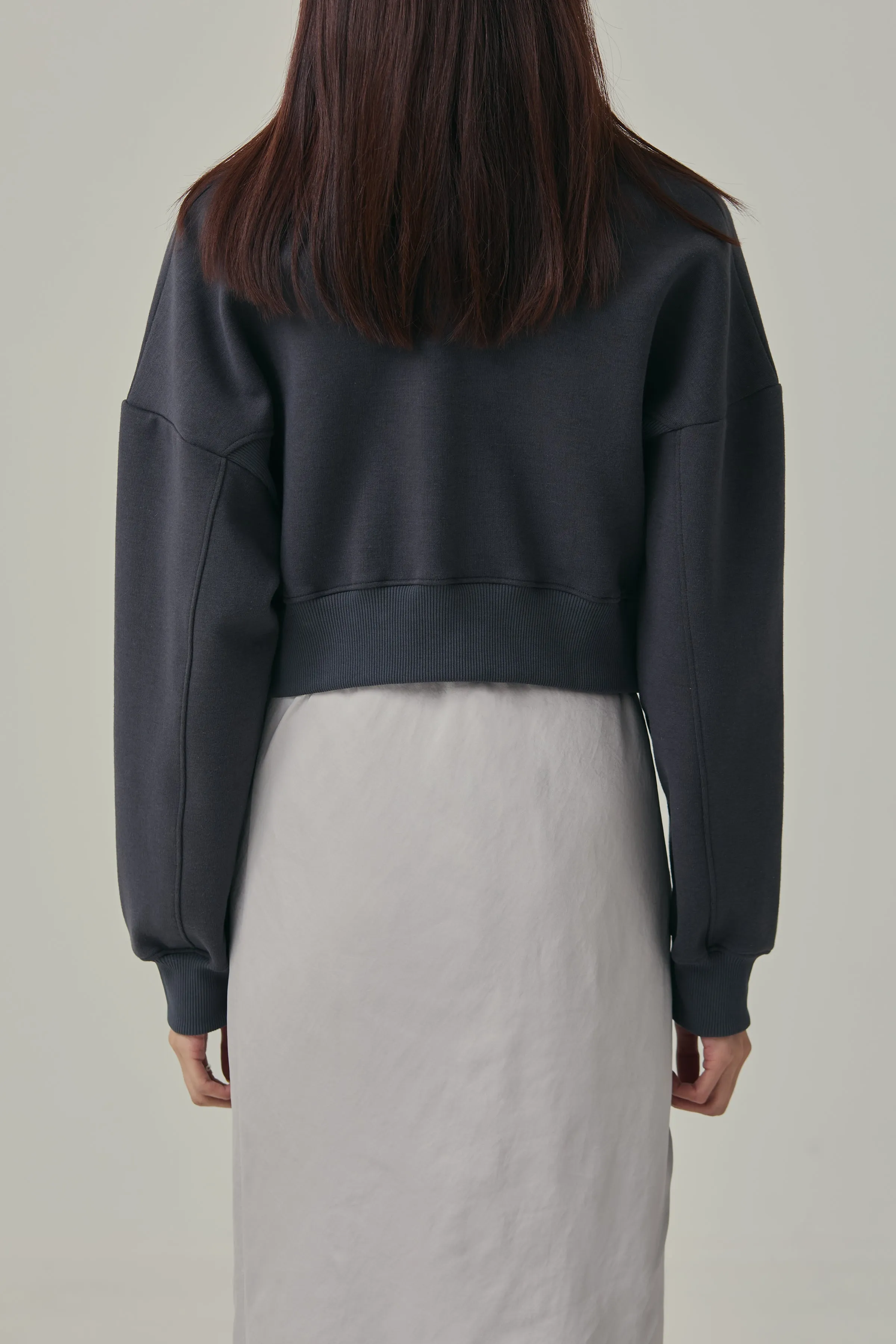 cropped sweat pullover