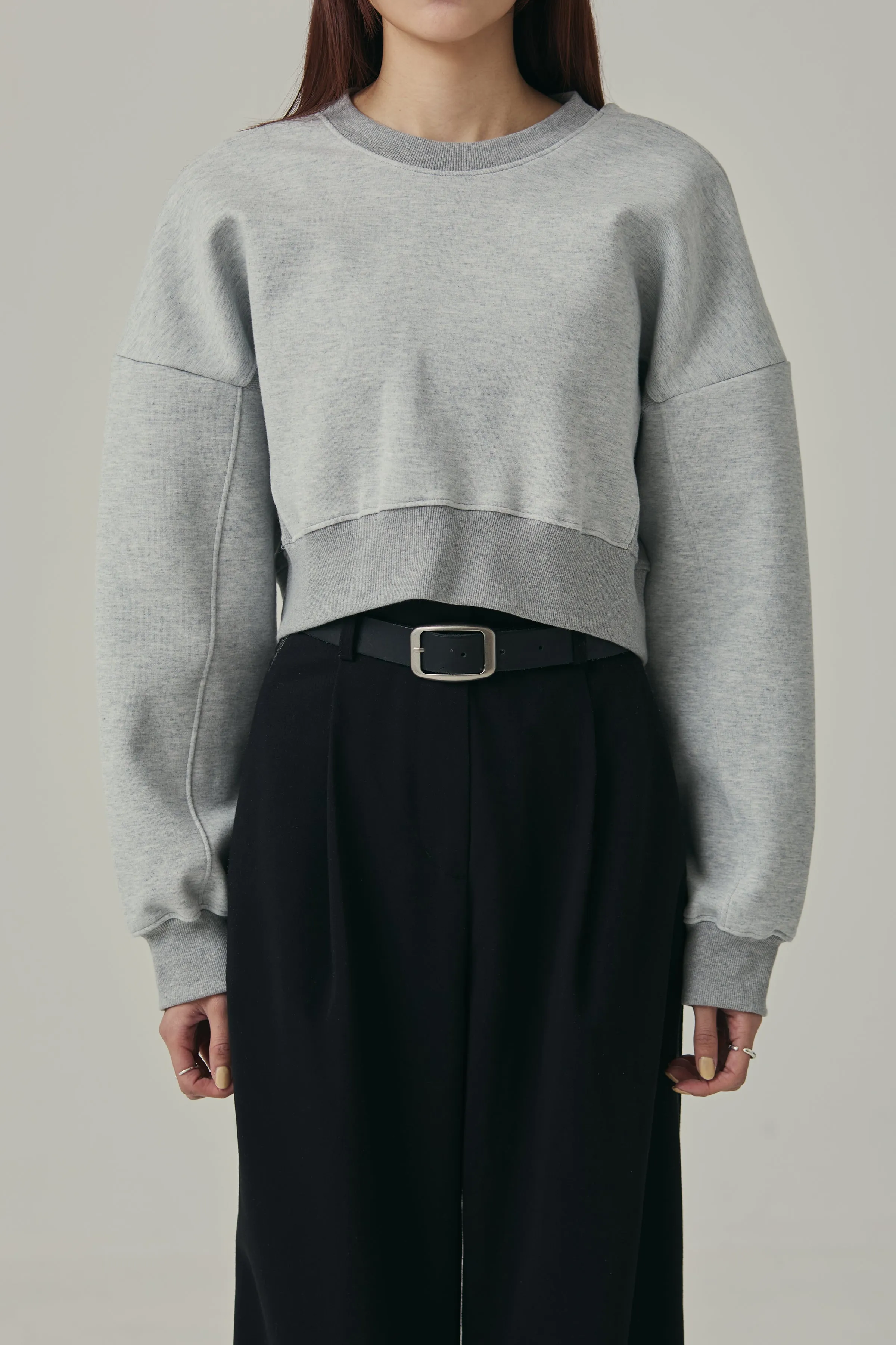 cropped sweat pullover