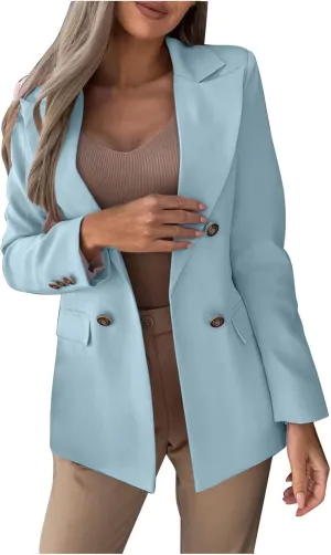 Firzero Blazers for Women Business Casual Trendy Jackets Long Sleeve Open Front Cardigan Work Suit Fall Fashion 2024 Blazer