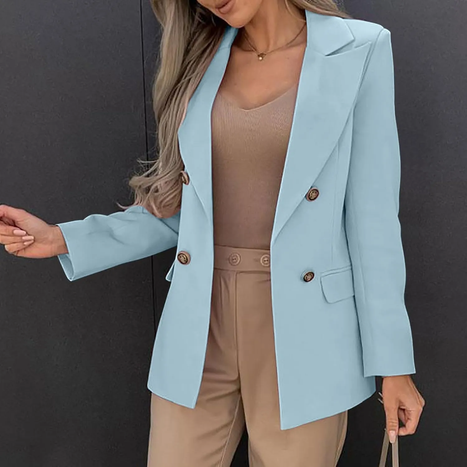 Firzero Blazers for Women Business Casual Trendy Jackets Long Sleeve Open Front Cardigan Work Suit Fall Fashion 2024 Blazer
