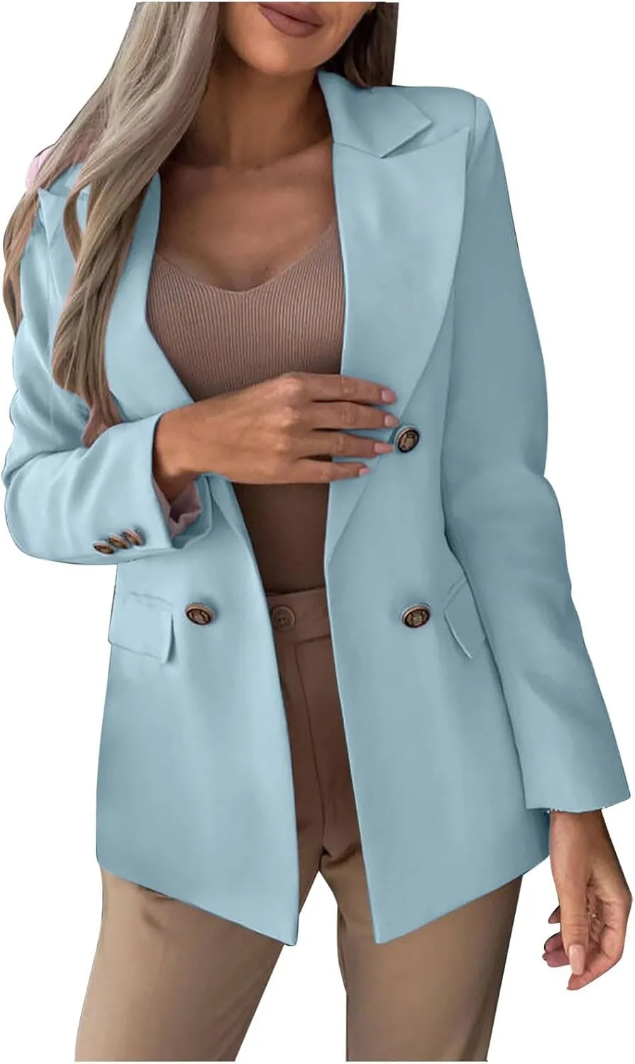Firzero Blazers for Women Business Casual Trendy Jackets Long Sleeve Open Front Cardigan Work Suit Fall Fashion 2024 Blazer