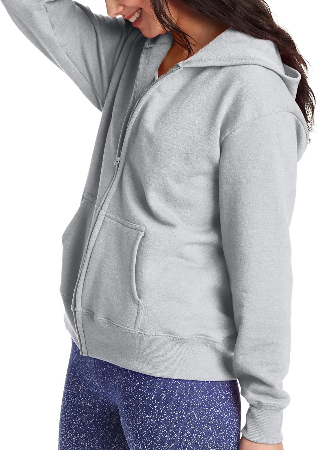 Hanes Women's Hoodie, Ecosmart Fleece Full-zip Hoodie, Zip-up Hooded Sweatshirt
