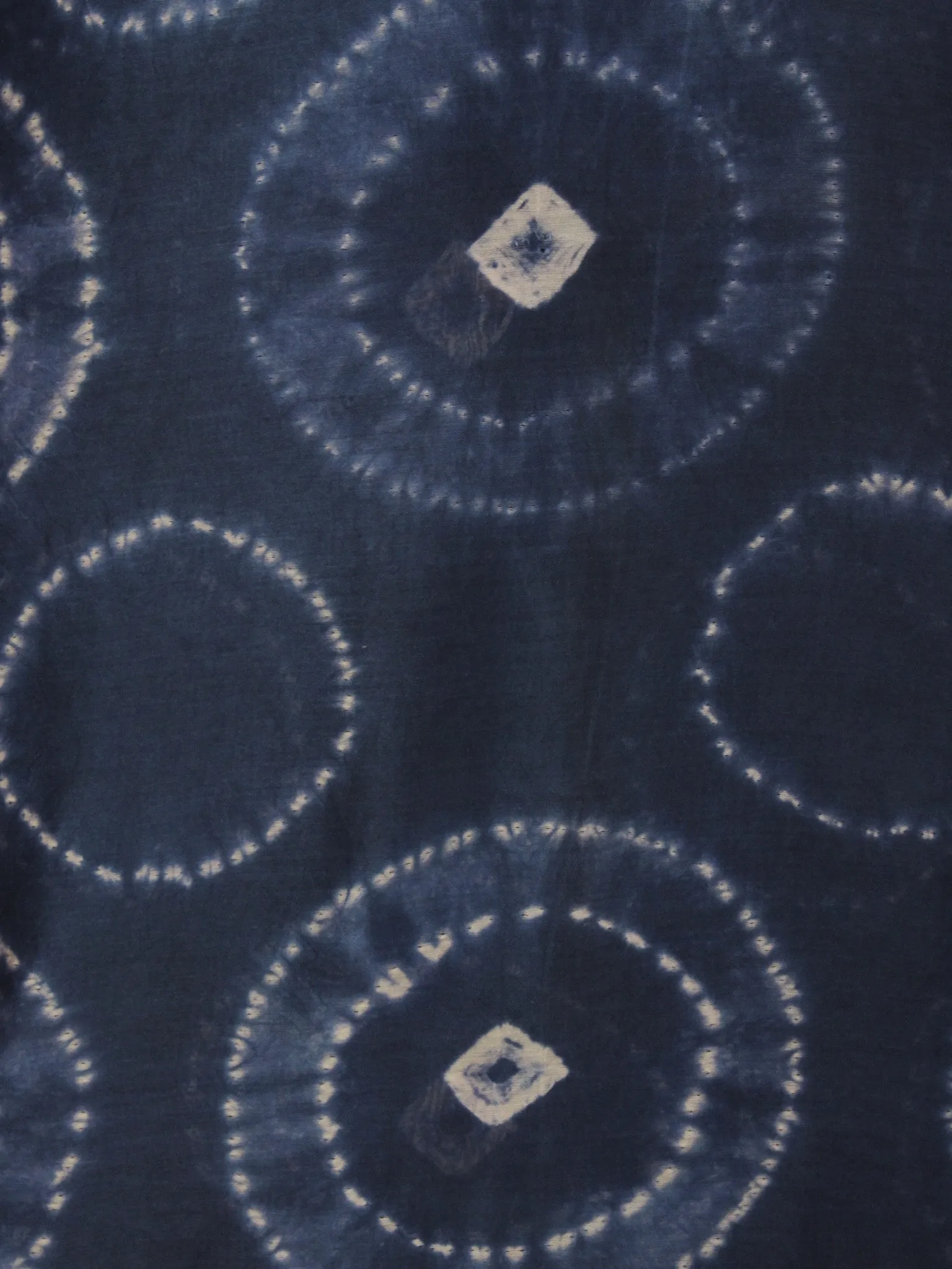 Indigo Ivory Brick Red Hand Shibori Dyed Chanderi Kurta & Chiffon Dupatta With Cotton Salwar Fabric Set of 3- S1628220