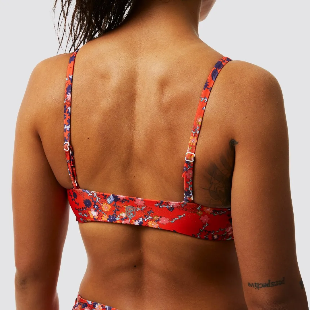 Inlet Bikini Top (Fiery Floral)