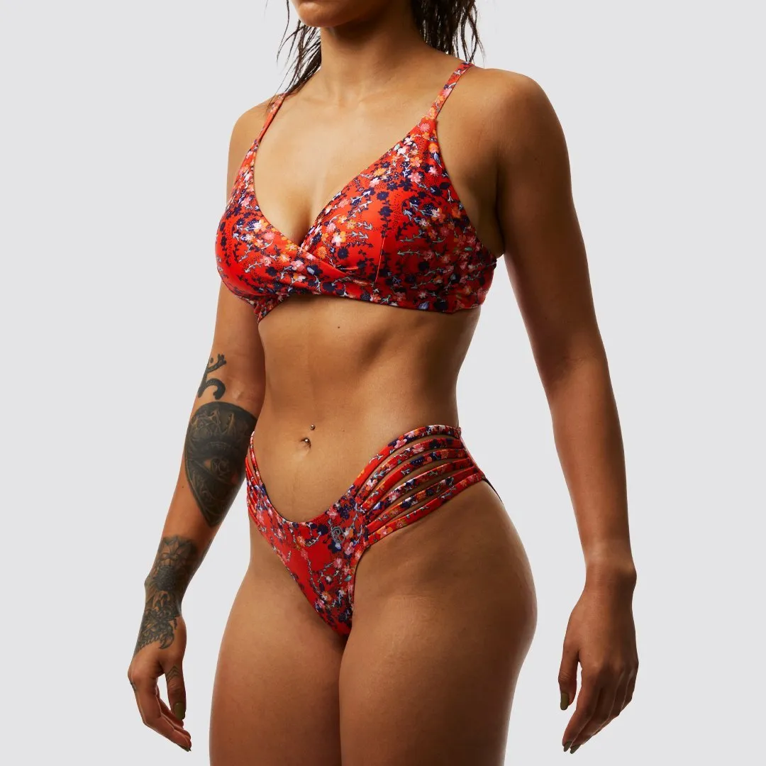 Inlet Bikini Top (Fiery Floral)