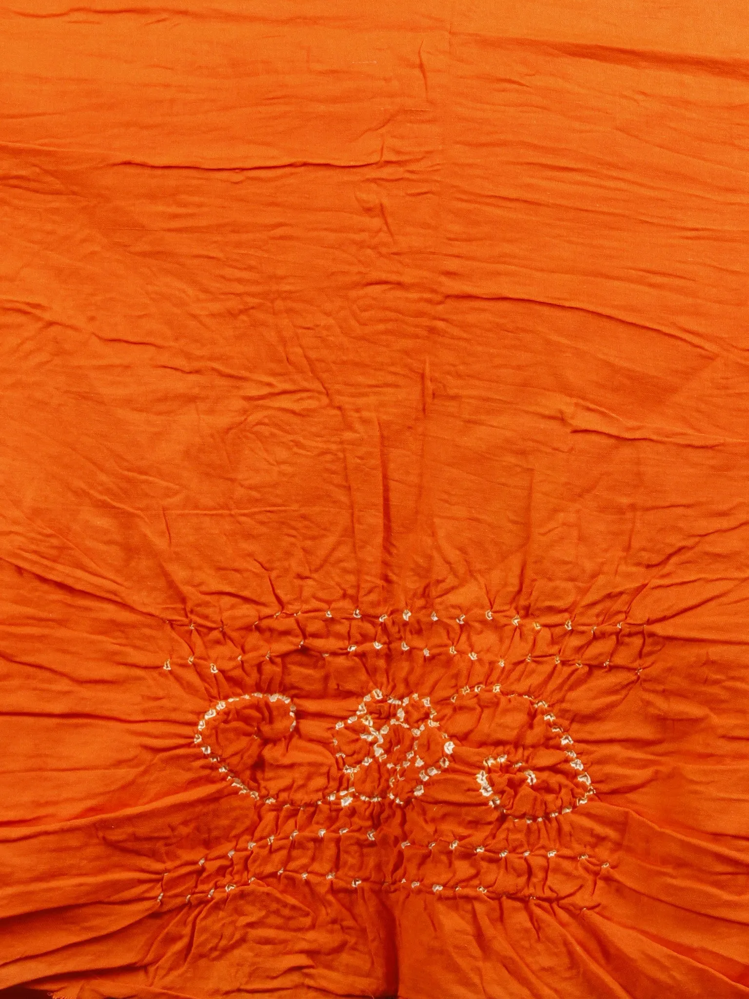 Olive Green Orange White Hand Tie & Dye Bandhej Suit Salwar Dupatta (Set of 3)  - S16281271