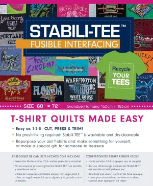 Stabili-TEE Fusible Interfacing Pack, 60" x 72": T-Shirt Quilts Made Easy Misc. Supplies  July 15, 2017