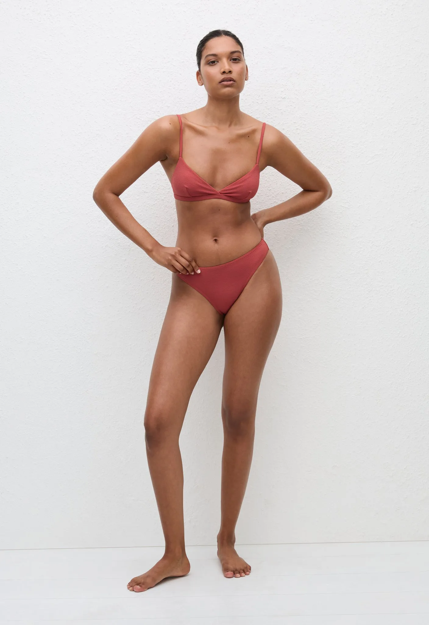 Tri Crop Top - Rose Crinkle