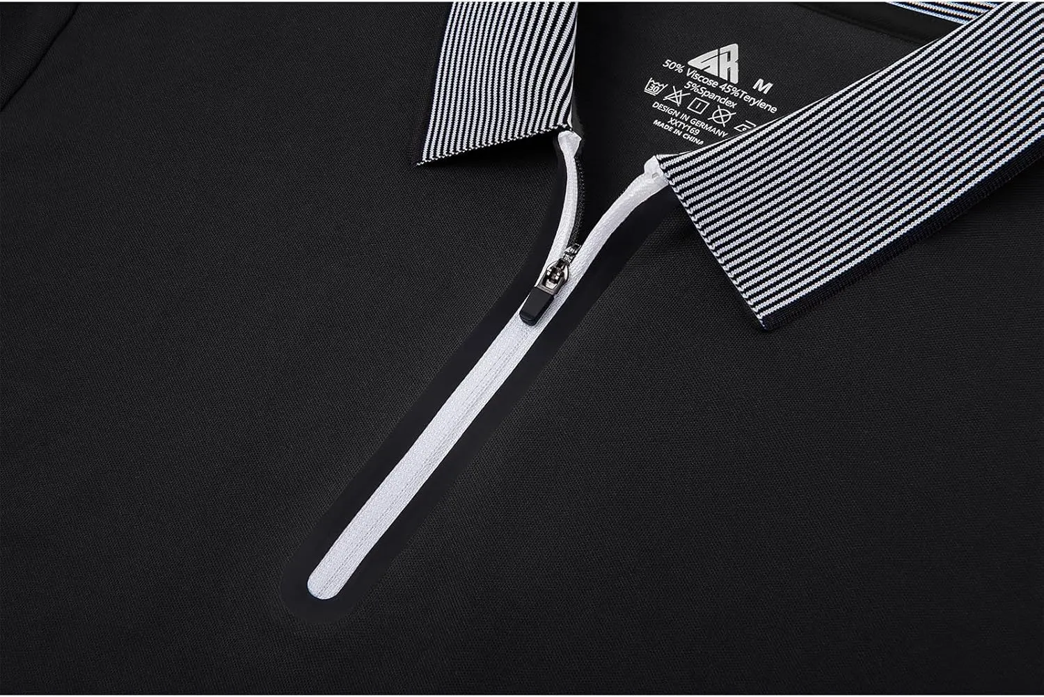 V VALANCH Zipper Polo Shirts Men Long Sleeve Golf Shirt Collared Tennis Shirt