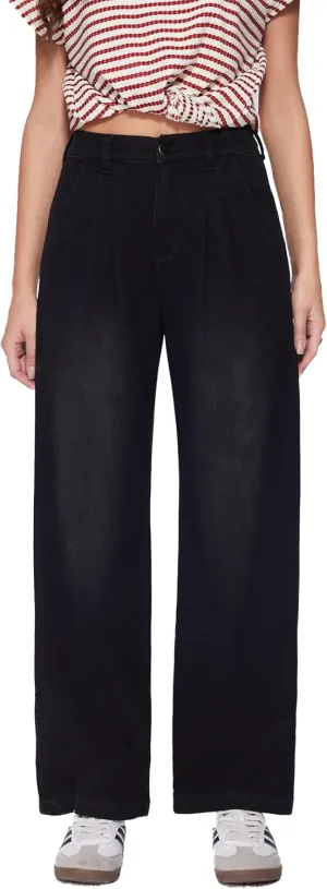 Vinova Womens Wide Leg Baggy Jeans Stretchy Pleated High Waisted Denim Pants Trouser Jeans