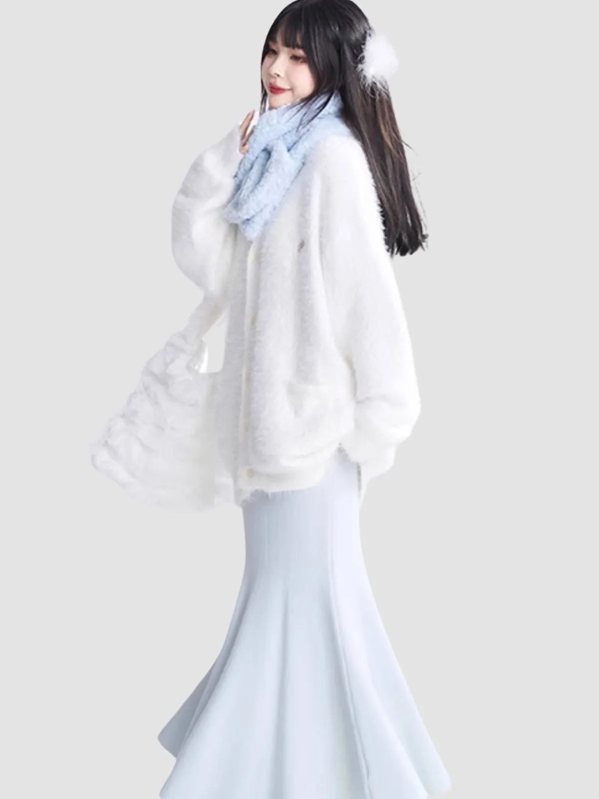 WLS High Waist Fishtail Slim Long Skirt